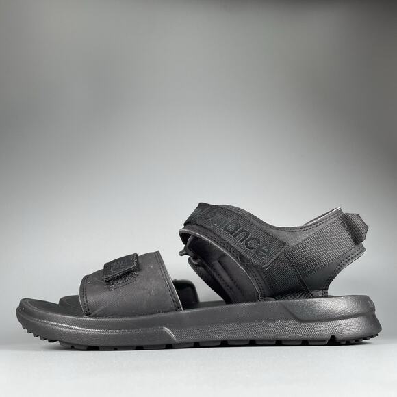 New Balance 250 Adjustable Adrift Men’s Size 9 4E Black Slip On Sandals Casual - Picture 1 of 8